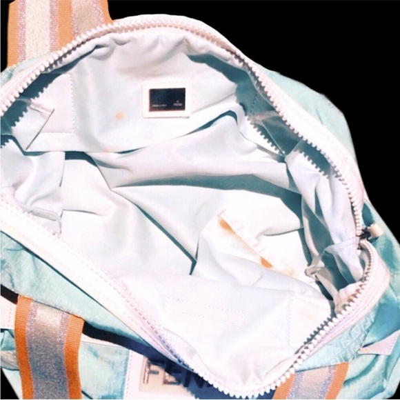 Fendi Monogram Blue Green Logo Nylon Beach Bag - Picture 6 of 11